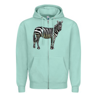 Seafoam zebra Zipper Hoodie - LillyAllenDesigns