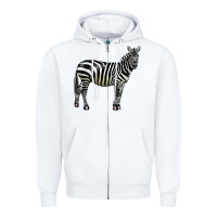 White zebra Zipper Hoodie - LillyAllenDesigns