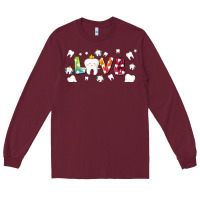 Burgundy love tooth and tooth fairy Long Sleeve Tee - AdoDesignShop