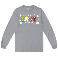 Heather Grey love tooth and tooth fairy Long Sleeve Tee - AdoDesignShop