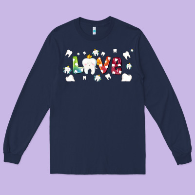 Love Tooth And Tooth Fairy Long Sleeve Tee Designed By Adodesignshop