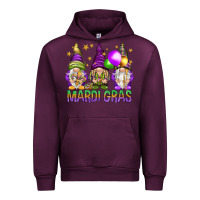 Mauve Wine Mardi Gras crew with gnomes Urban Hoodie - NancyCooperArtShop
