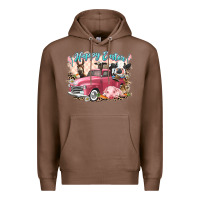 Chestnut Happy Easter truck with Easter farm animals Premium Hoodie - LillyAllenDesigns