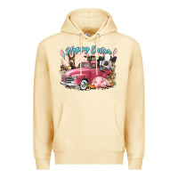 Pina Colada Happy Easter truck with Easter farm animals Premium Hoodie - LillyAllenDesigns