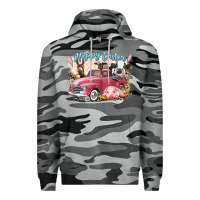 Slate Camo Happy Easter truck with Easter farm animals Premium Hoodie - LillyAllenDesigns