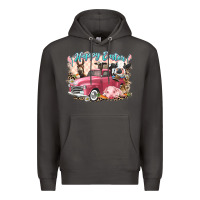 Smoke Happy Easter truck with Easter farm animals Premium Hoodie - LillyAllenDesigns