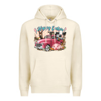 Tofu Happy Easter truck with Easter farm animals Premium Hoodie - LillyAllenDesigns