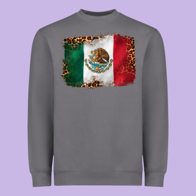 Mexican And Leopard Flag Heavyweight Sweatshirt Designed By Cts Tumbler Store