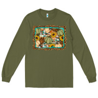 Army Green Fall pumpkin Long Sleeve Tee - Artiststas
