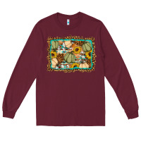 Burgundy Fall pumpkin Long Sleeve Tee - Artiststas
