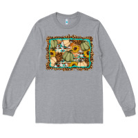 Heather Grey Fall pumpkin Long Sleeve Tee - Artiststas
