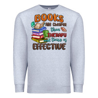 Heather Grey books are cheaper than therapy Premium Sweatshirt - MaliasSmallBusiness