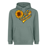 Sage Childhood Cancer Awareness heart Heavyweight Hoodie - NancyCooperArtShop