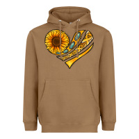 Toasted Coconut Childhood Cancer Awareness heart Heavyweight Hoodie - NancyCooperArtShop