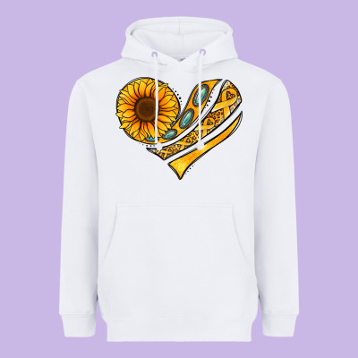 Childhood Cancer Awareness Heart Heavyweight Hoodie Designed By Nancycooperartshop