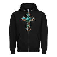 Black western cross Zipper Hoodie - BarkalooDesign