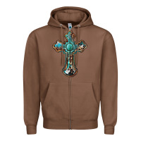 Chestnut western cross Zipper Hoodie - BarkalooDesign