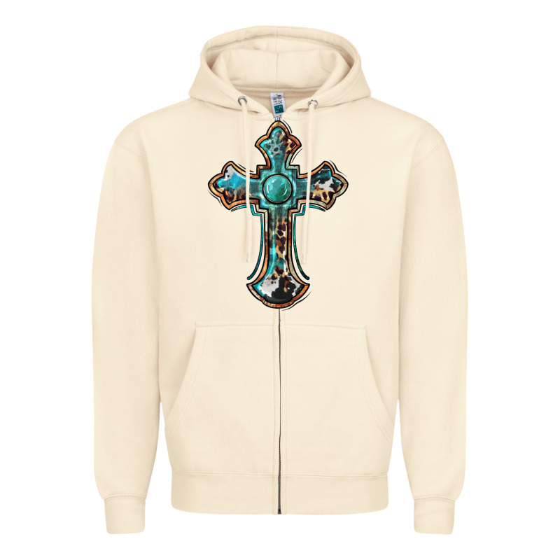 Western Cross Zipper Hoodie by BarkalooDesign | Teevron