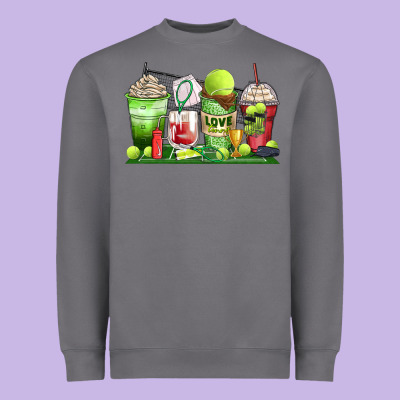 Tennis Coffee Cups Heavyweight Sweatshirt Designed By Zillion Design Studio
