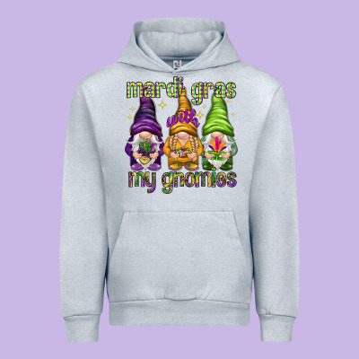 Mardi Gras With My Gnomes Urban Hoodie Designed By Nancycooperartshop