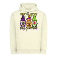Pigment Pistachio Mardi Gras with my gnomes Urban Hoodie - NancyCooperArtShop