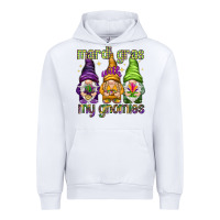 White Mardi Gras with my gnomes Urban Hoodie - NancyCooperArtShop