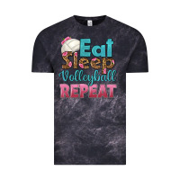 Cloud Black eat sleep volleyball repeat Vintage Tee - HRA Design Shop