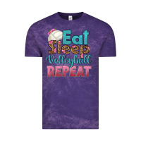 Cloud Purple eat sleep volleyball repeat Vintage Tee - HRA Design Shop