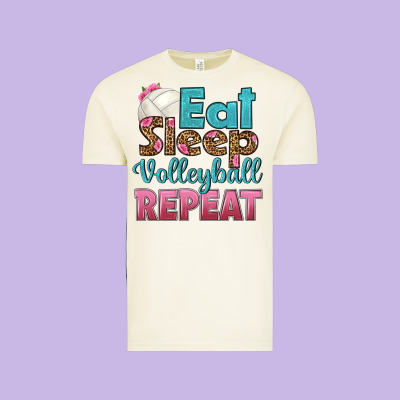 Eat Sleep Volleyball Repeat Vintage Tee Designed By Hra Design Shop
