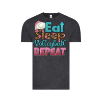 Vintage Black eat sleep volleyball repeat Vintage Tee - HRA Design Shop