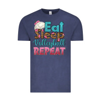 Vintage Denim eat sleep volleyball repeat Vintage Tee - HRA Design Shop