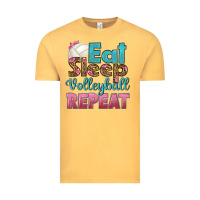 Vintage Mustard eat sleep volleyball repeat Vintage Tee - HRA Design Shop