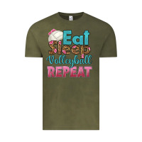 Vintage Olive eat sleep volleyball repeat Vintage Tee - HRA Design Shop