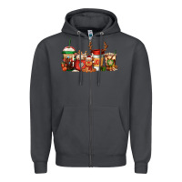 Smoke Reindeer Christmas Coffee Cups Zipper Hoodie - Jasminsmagicworld