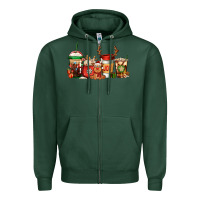 Sports Green Reindeer Christmas Coffee Cups Zipper Hoodie - Jasminsmagicworld