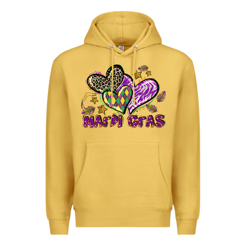 Mardi Gras Heart Premium Hoodie by LillyAllenDesigns | Teevron