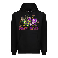 Black Mardi Gras heart Premium Hoodie - LillyAllenDesigns