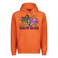 Carrot Mardi Gras heart Premium Hoodie - LillyAllenDesigns