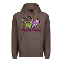 Coffee Mardi Gras heart Premium Hoodie - LillyAllenDesigns