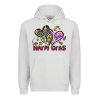 Dove Grey Mardi Gras heart Premium Hoodie - LillyAllenDesigns