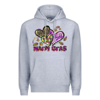 Heather Grey Mardi Gras heart Premium Hoodie - LillyAllenDesigns
