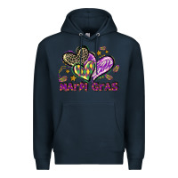 Navy Mardi Gras heart Premium Hoodie - LillyAllenDesigns