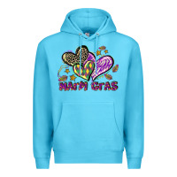 Ocean Blue Mardi Gras heart Premium Hoodie - LillyAllenDesigns