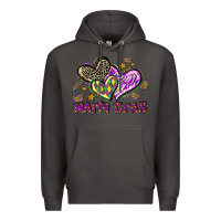 Smoke Mardi Gras heart Premium Hoodie - LillyAllenDesigns