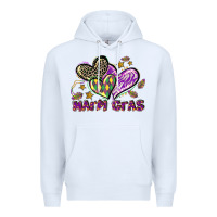 White Mardi Gras heart Premium Hoodie - LillyAllenDesigns