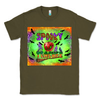 Army Green spooky teacher Classic Tee - BundleAndBundleShop