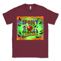 Burgundy spooky teacher Classic Tee - BundleAndBundleShop