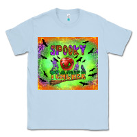 Dusty Blue spooky teacher Classic Tee - BundleAndBundleShop