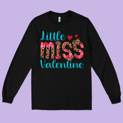 Little Miss Valentine Long Sleeve Tee Designed By Jahusdesignshop