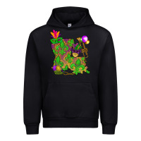 Black Louisiana map Mardi Gras Urban Hoodie - NancyCooperArtShop